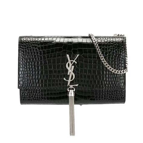 ysl croc embossed handbags|YSL kate small tassel crocodile.